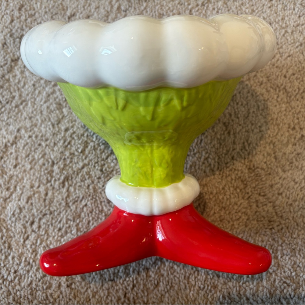 Grinch Ceramic Holiday Tree Stand in Red, Green & White